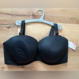Cacique Boost Multi-Way Strapless Smoothing Bra & Adjustable Straps NWT in Black